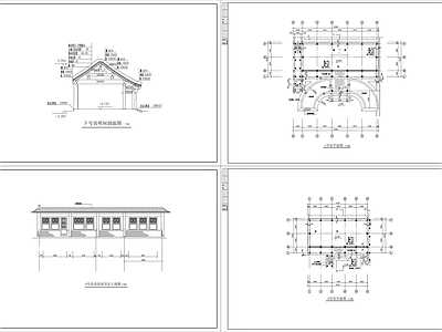 中式民居四合院建筑施工图cad