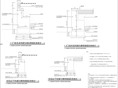 毛石挡土墙大样图 施工图