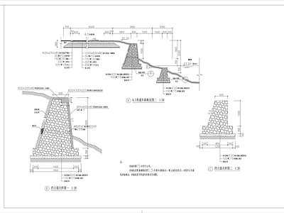 毛石挡土墙CAD 施工图