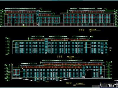 某理工大学图书馆建筑CAD 施工图