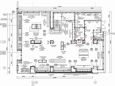 300㎡侈品店专柜 施工图