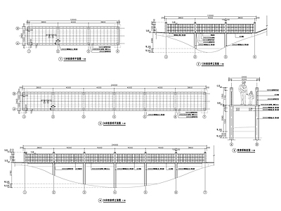 铁索桥 施工图 景观小品