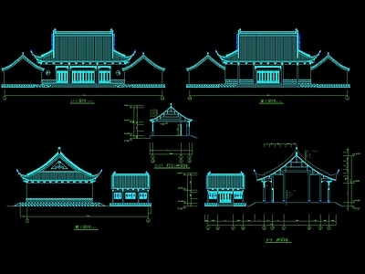 财神殿全套施工图 施工图