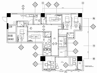 150㎡美容SPA会所CAD施工图