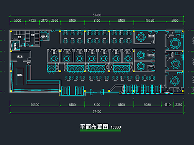 现代风格餐饮空间平面 施工图