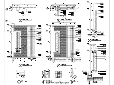 特色景观障景格栅详图 施工图 景观小品