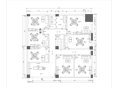 144m²两层棋牌室平面方案 施工图