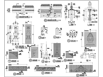 欧式古典连廊 施工图 景观小品