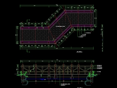 新中式木桥 施工图 景观小品