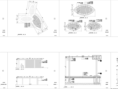 现代异形景观廊架 施工图