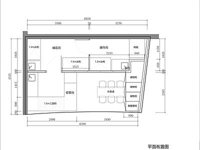 甜品面包蛋糕店CAD平面图 平面图块