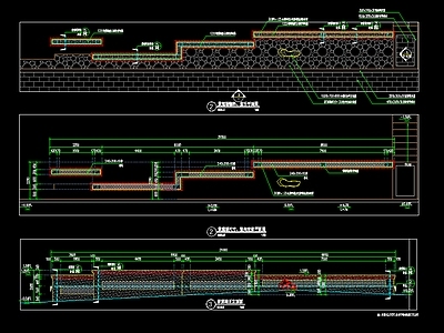 景观矮墙详图
