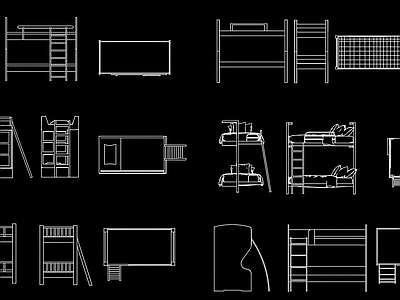 双层床上下床CAD 施工图