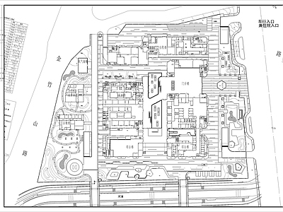 现代医院景观 施工图 医院疗养景观