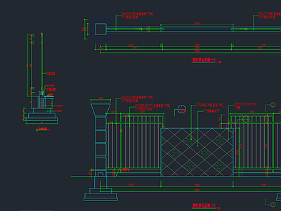 围墙围栏 施工图