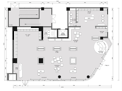 跨境电扇体验店平面布置图 施工图