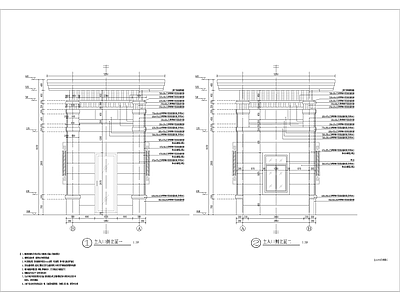 新中式特色仿古小区门头大门装饰结构详细CAD