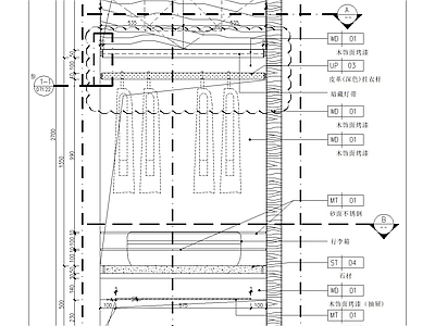 酒店客房行李架大样详图 施工图 柜类