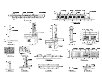 花岗岩栏杆木栏杆不锈钢栏杆 施工图