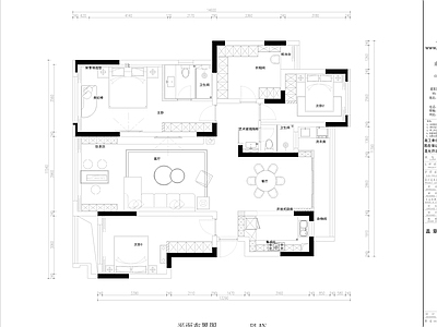 现代简约家装 施工图 效果图 平层