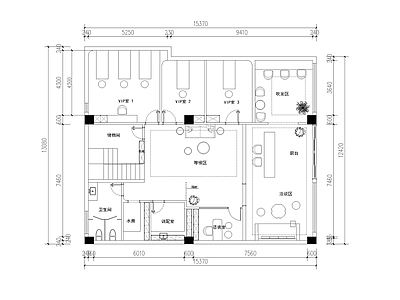 180平方美容院布置图 施工图