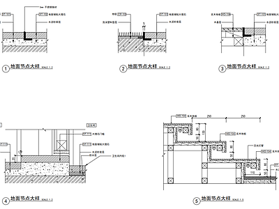 墙面地板 木饰面等大样详图 施工图 建筑通用节点