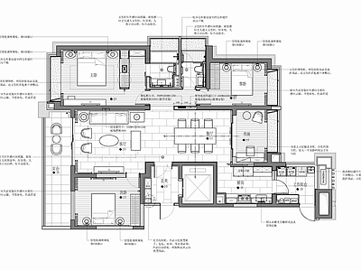 160㎡大平层CAD 施工图