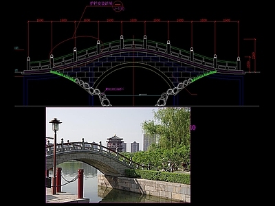 中式 古建单孔桥 详图