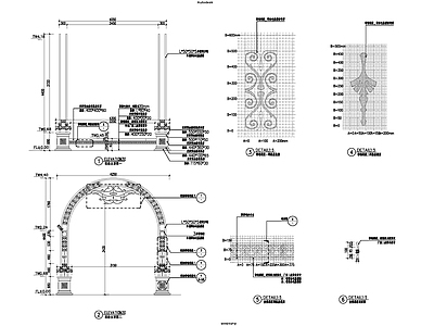 欧式古典拱形花廊 施工图