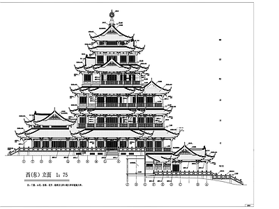 中式洪恩阁 施工图