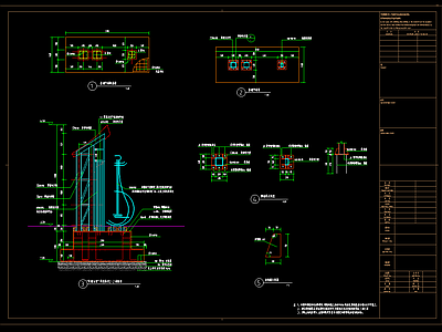 特色景观入口标识详图 施工图