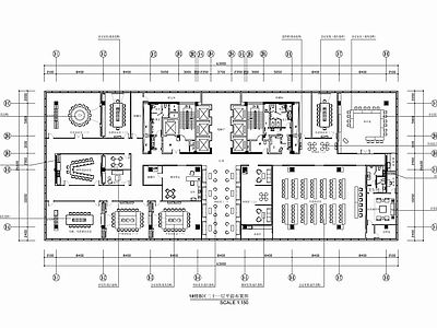 1700㎡现代办公会议中心CAD施工图 办公室 多功能厅 学术 施工图