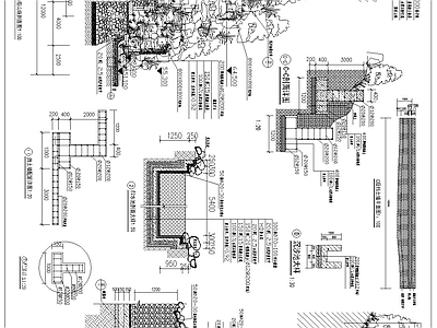 庭院假山 施工图 景观小品