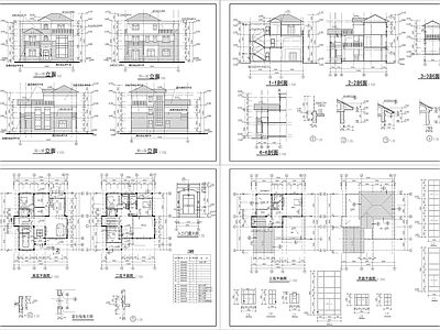 欧式简约别墅全套建筑图 施工图