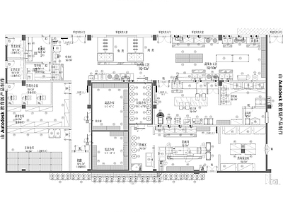 现代学校厨房平面 施工图