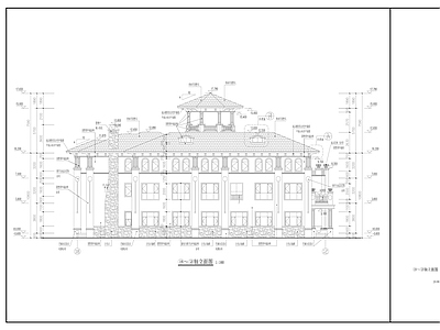 三层欧式豪宅建筑 施工图