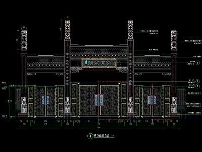 新中式牌坊 施工图 景观小品