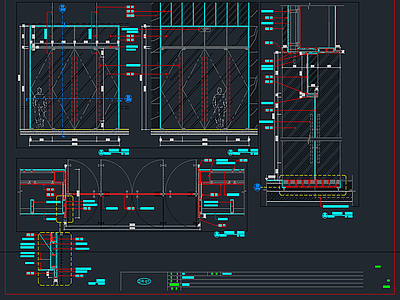 商铺玻璃门 施工图 通用节点