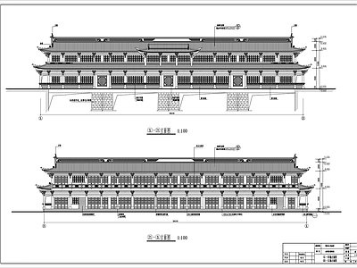 中式仿古廊桥建筑设计 施工图