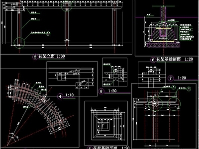 现代简约广场绿植景观总图  施工图