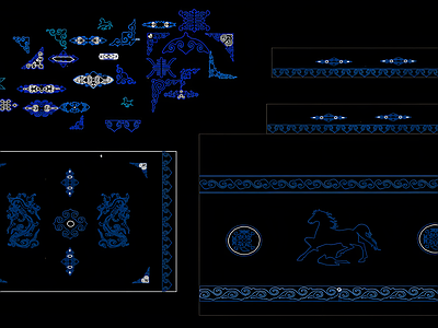 蒙式花纹CAD 施工图