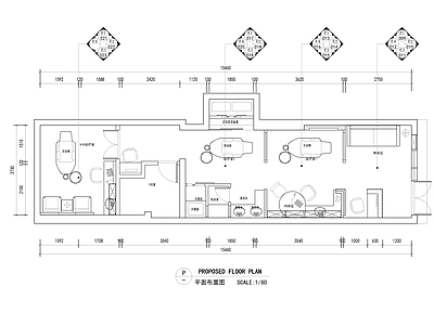 60㎡牙科诊所CAD施工图 口腔医院 牙科诊所 施工图