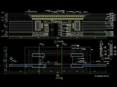 新中式小区入口门头详图 施工图 通用节点