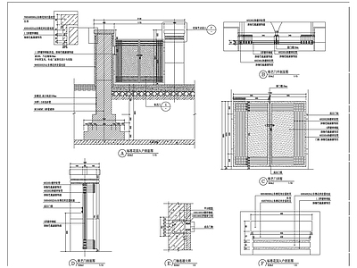 现代简约花园入户大门 施工图 通用节点