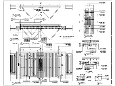 现代简约铁艺消防门施工详图 施工图 通用节点