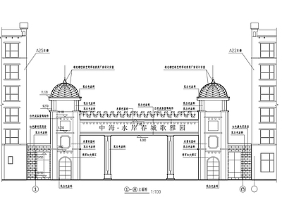 小区大门 施工图