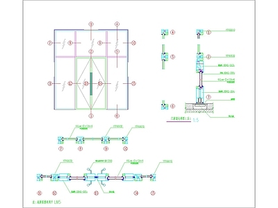 铝合金门大样节点图 施工图 通用节点