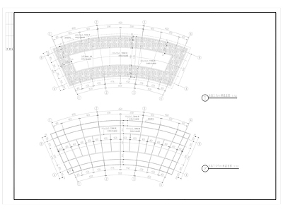 新中式弧形廊架 施工图