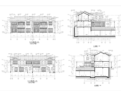 新中式别墅建筑 施工图