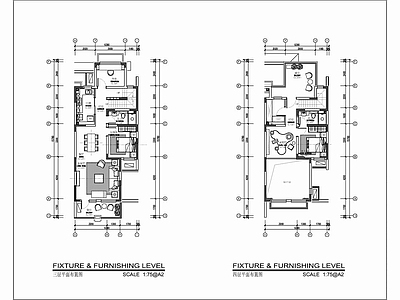 别墅精装样板房室内 施工图